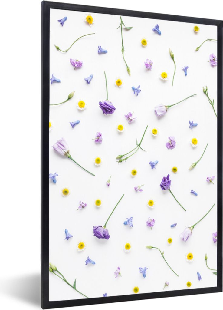 MuchoWow® MuchoWow® Gerahmtes Poster Blumen - Lila - Gelb Produktbild 
