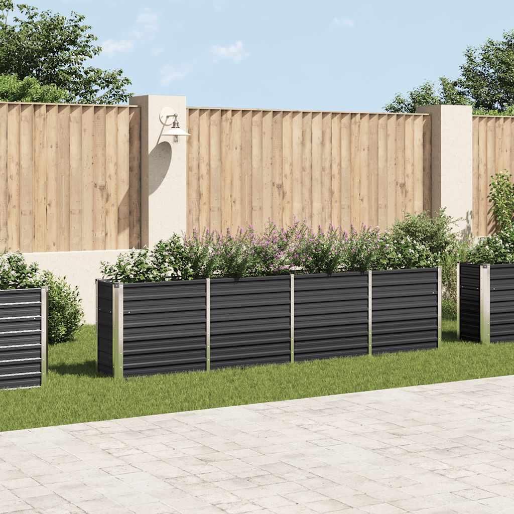 vidaXL Hochbeet 320 x 40 x 77 cm Verzinkter Stahl Anthrazit Produktbild 
