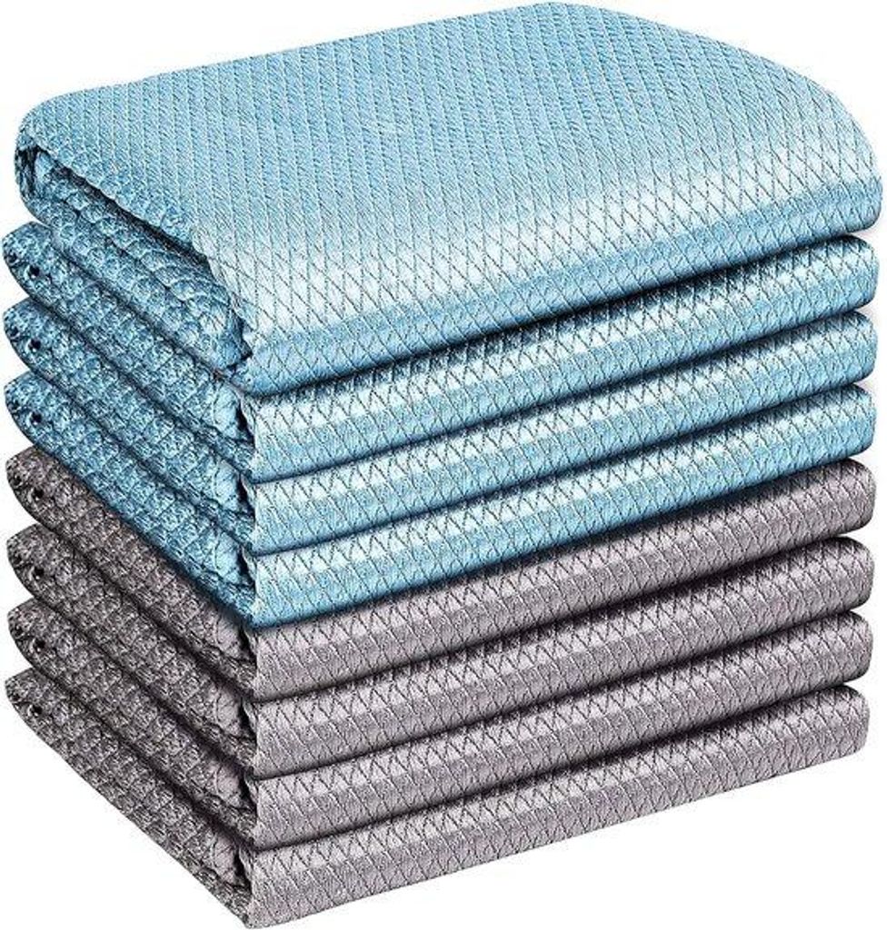 Magische Microvezel-Schoonmaakdoek, 8er-Pack, Pluisvrije Glas- und Fensterreinigungstücher, Nanoschaal-Poetsdoek für den Alltagsgebrauch, 40 x 30cm.
