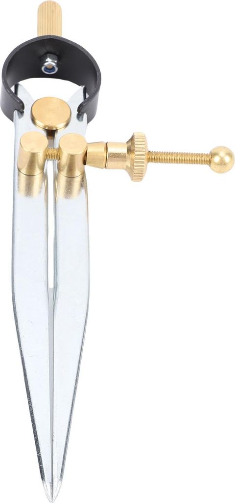 Federflügel-Zirkel, verstellbar und arretierbar, 12,7 cm (5 Zoll), aus Stahl und Leder, Falzzirkel, Zeichenzirkel, Werkzeug für Holz- und Metallb...