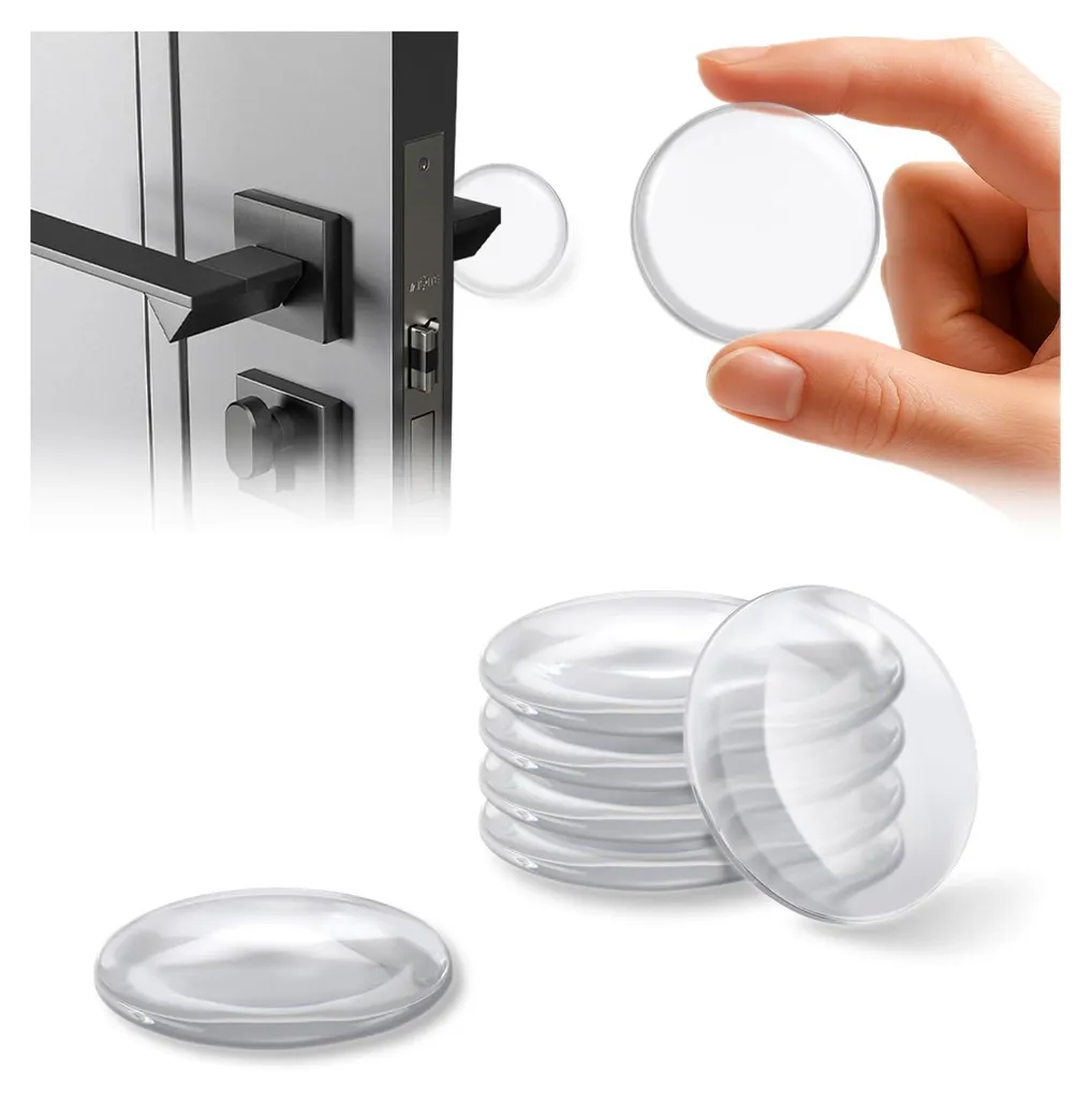 Butoirs de porte muraux en silicone transparent pour meubles et parois