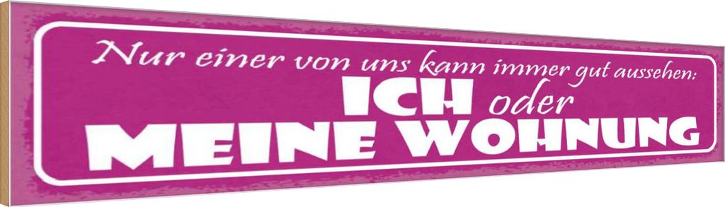 vianmo Holzschild 10x46 cm ich oder meine Wohnung gut Dekoration