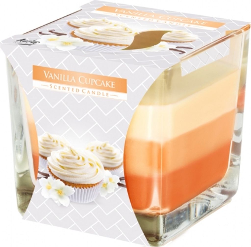 Bispol wieca trjkolorowa w szkle Ciasteczko Waniliowe, 170g Produktbild 