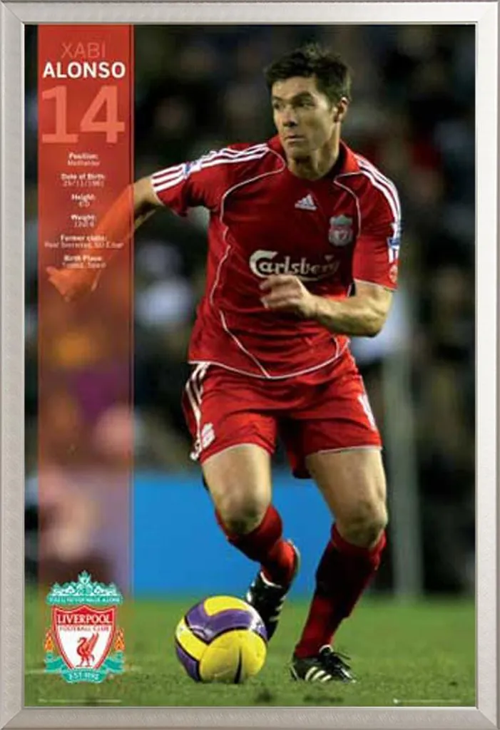 Cadre Photo Argent Shinsuke et Poster Liverpool Alonso Vitre Acrylique