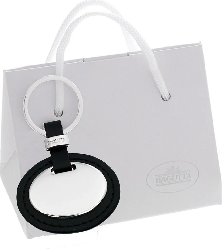 Portachiavi Design Ovale BG2038-02 Acciaio Look Incisione