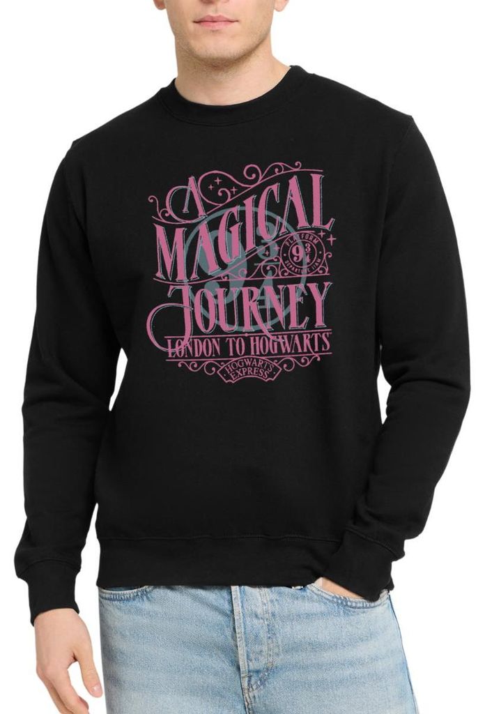 Spreadshirt Harry Potter Gleis 9¾ Design In Rosa & Blau Uni Pullover, XXL, Schwarz