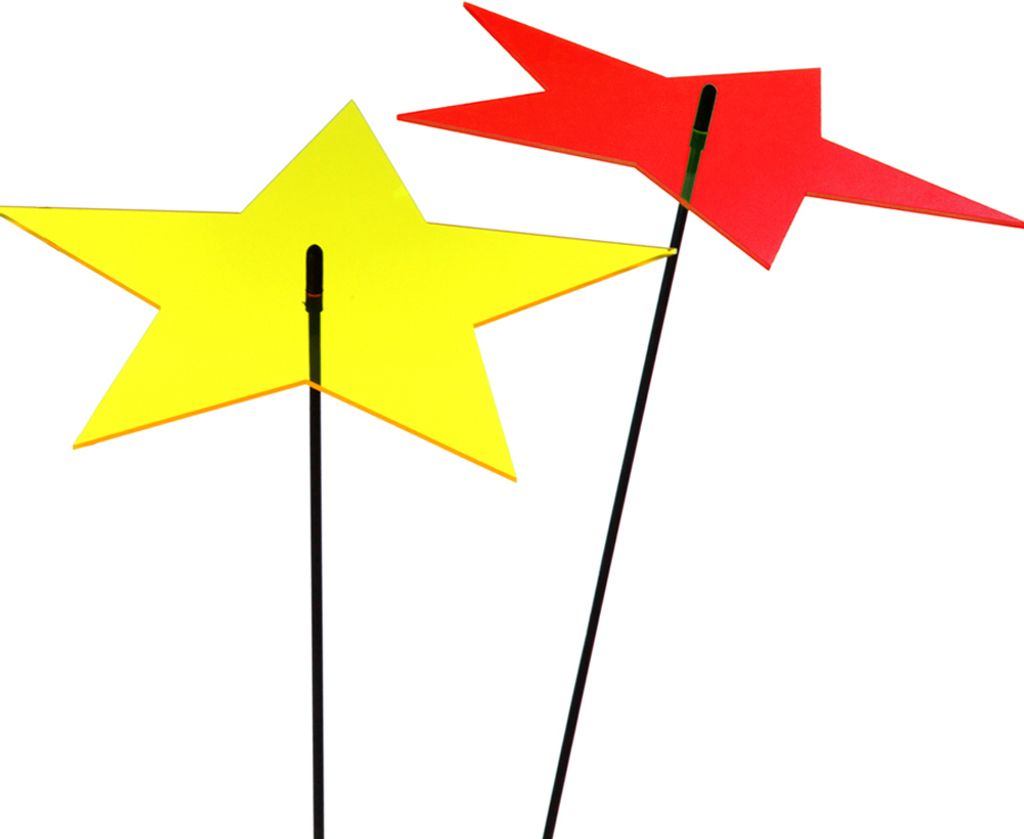 2er Set Lichtfänger Stern 50cm 1 x rot 1 x gelb Produktbild 