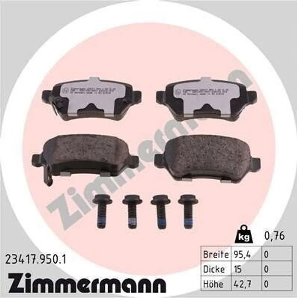 Plaquettes de frein anti-bruit ZIMMERMANN pour Kia Venga et Astra G H
