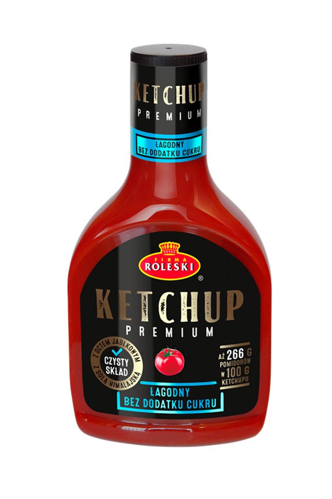 A bottle of ketchup on a white background.