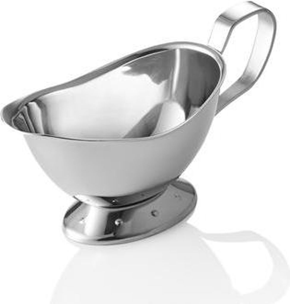 15x Sauciere silber, 90 ml, 13 x 6 x 6 cm, Chromnickelstahl 18/8