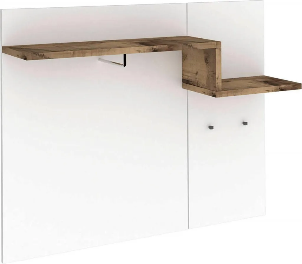 Meuble d'Entrée Mugello 120x30 cm : Solution Gain de Place Blanc Brillant