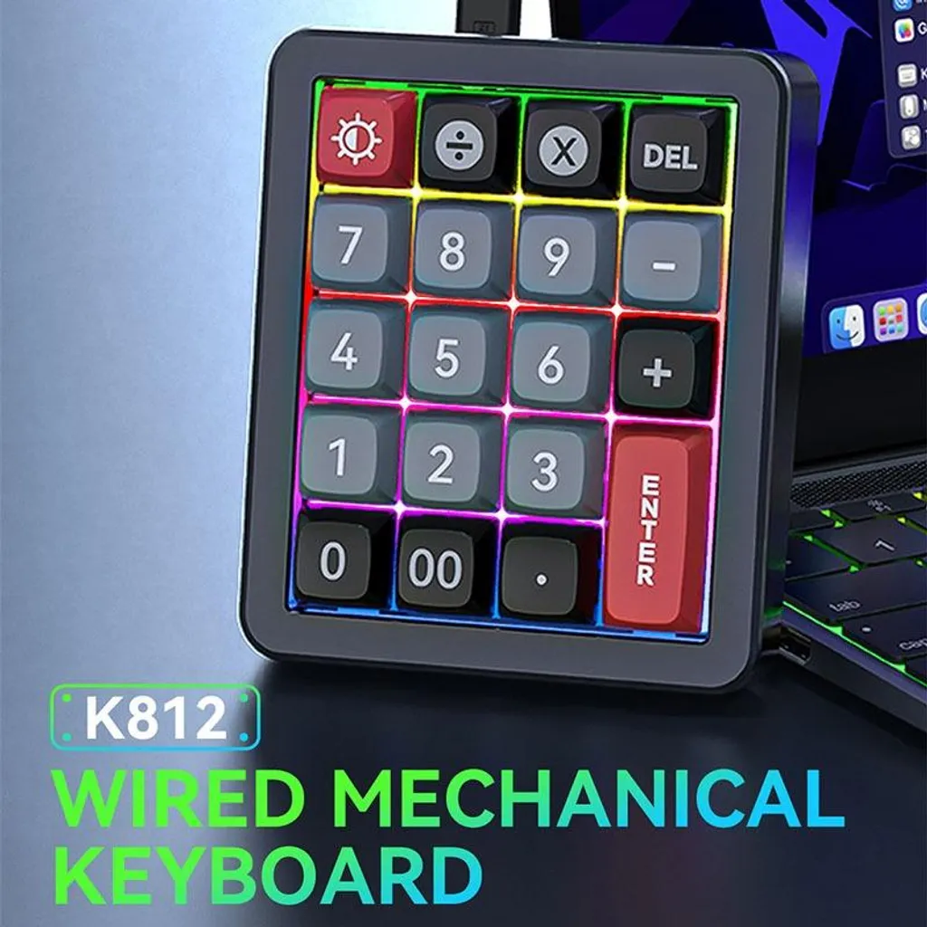 Mini clavier mécanique RGB pour gaming filaire noir - Format compact