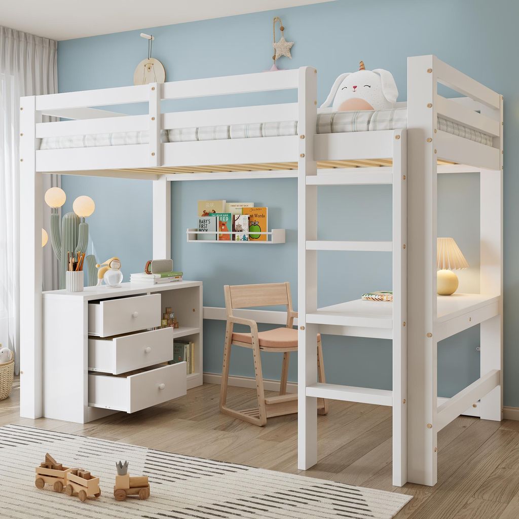 Letto a castello Flieks 90x200cm con scrivania, letto a Immagine del prodotto 