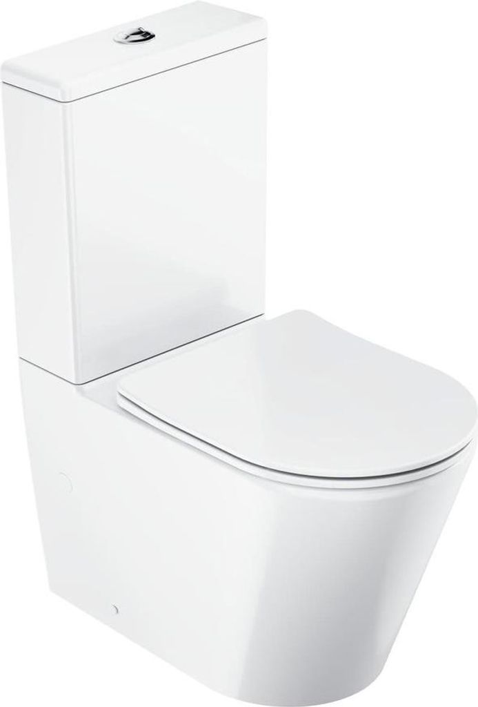 RAVAK Optima Stand-WC Toilette mit Spülkasten spülrandlos SoftClose WC-Sitz Geberit Spülmechanismus, weiß