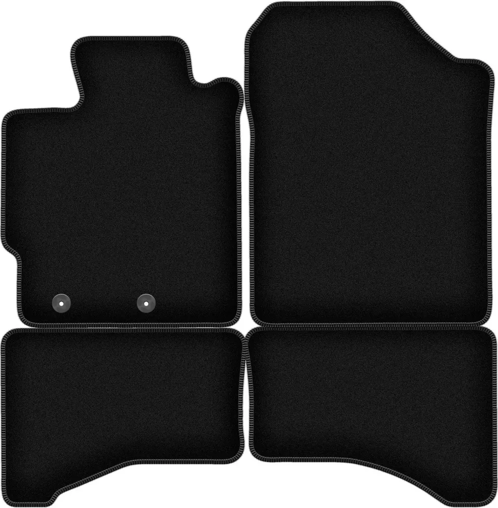 Tappetini in velluto per Toyota Yaris IV Hybrid (2020-, hatchback) neri, set 4 pz, con fissaggi