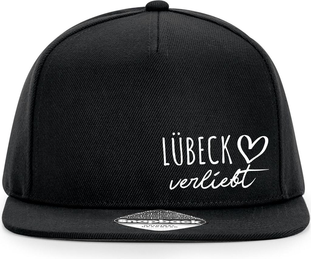 Huuraa Cappy Mütze Lübeck verliebt Black Polyester Snapback Kappe Geschenkidee