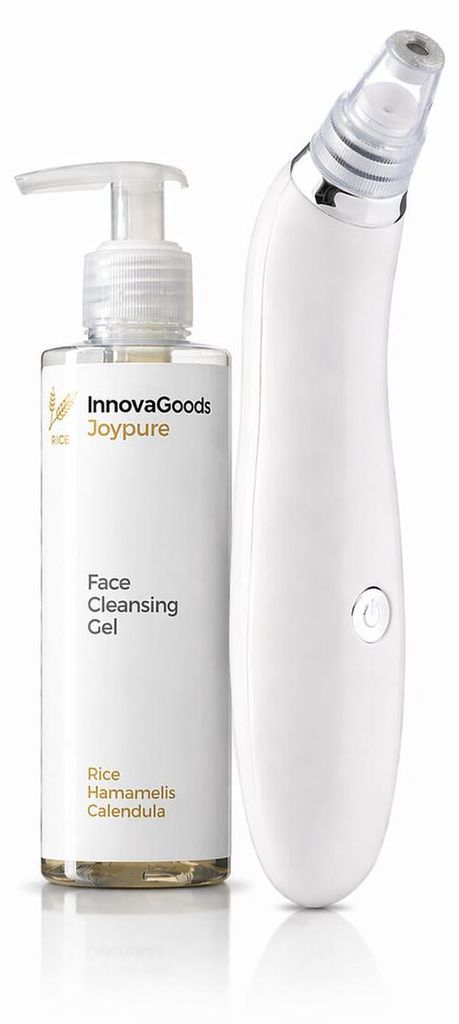 Set Elektrischer Gesichtsreiniger gegen Mitesser und Gesichtsreinigungsgel Rice Joypure 200 ml InnovaGoods