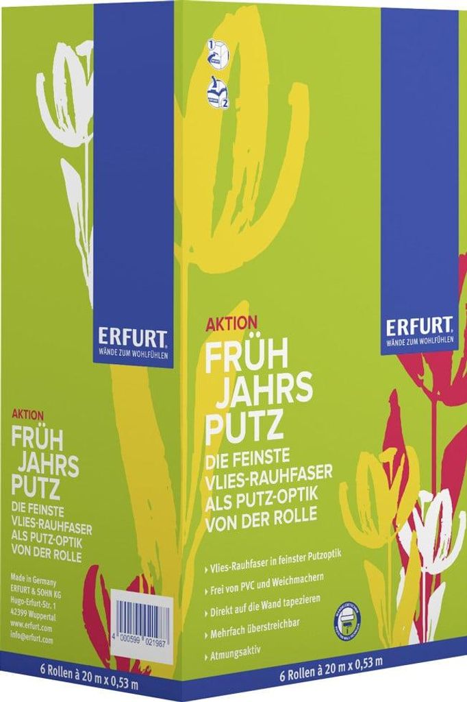 Erfurt Vlies-Rauhfasertapete Frühjahrsputz weiß 20 x 0,53 m Produktbild 