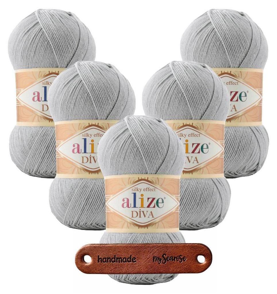 Alaze Label 5 x ALIZE Diva 496 mit Label Wolle