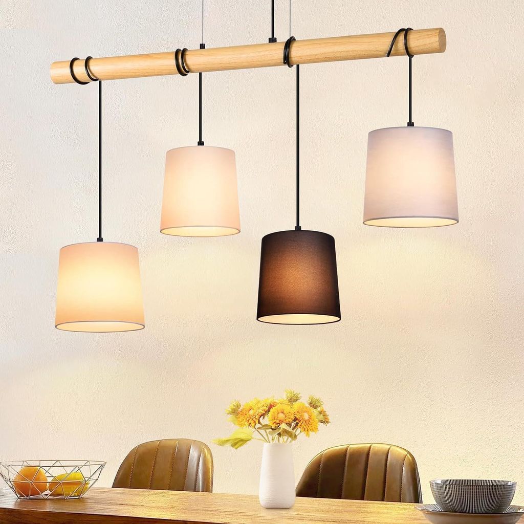 ZMH lampe suspendue bois vintage lampe de table lampe Image du produit 
