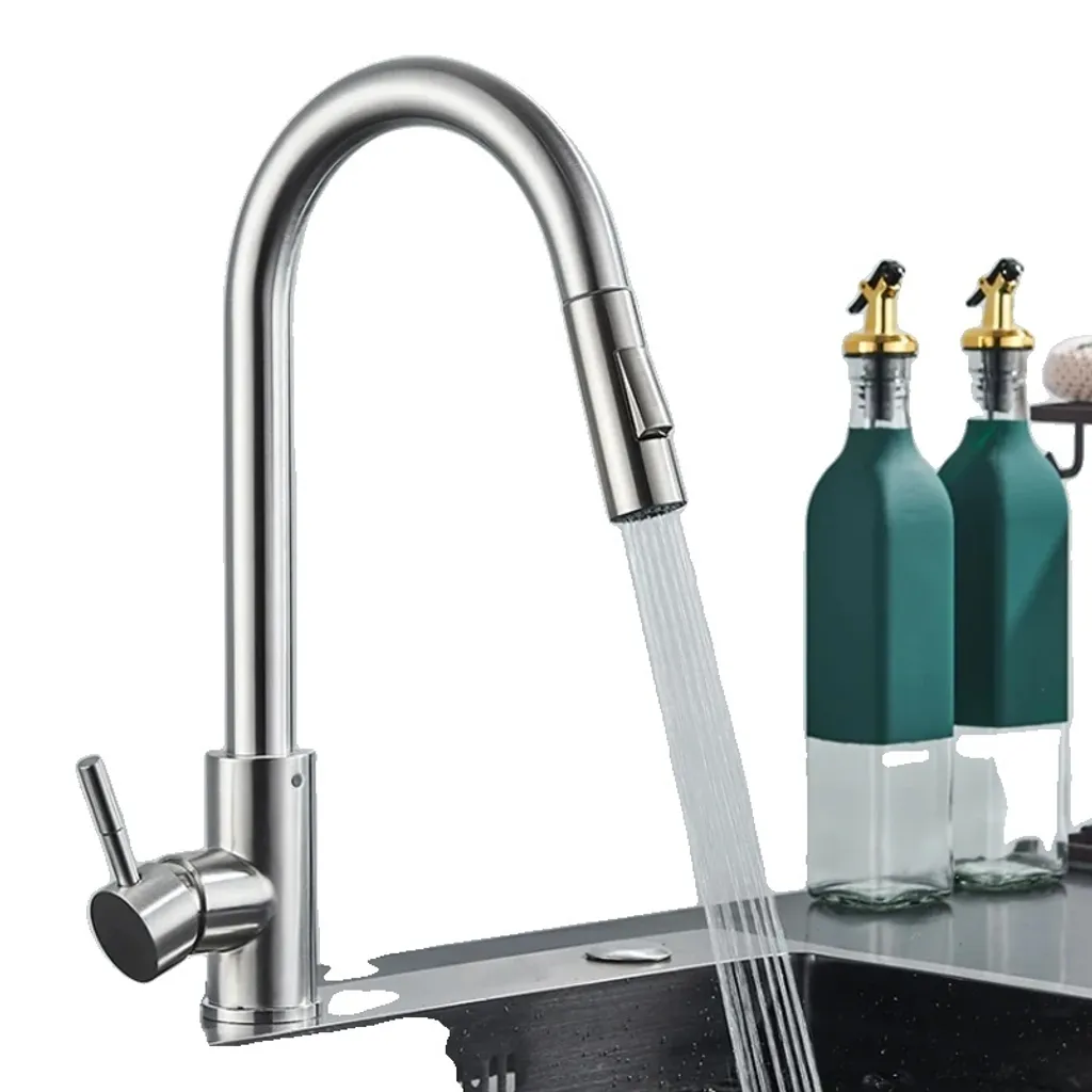 Miscelatore Cucina Moderno Nichel Spazzolato | Design con Doccetta