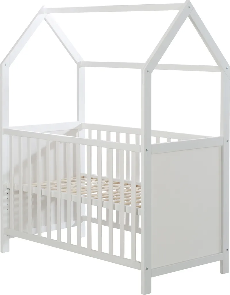 Lit d'appoint bébé aspect maison 60x120 cm, idéal pour le cododo