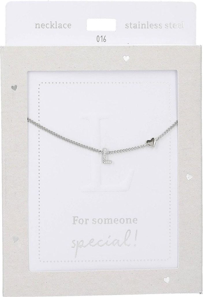 Depesche Kette Heart of Gold silber mit Buchstabe L und Zirkonia