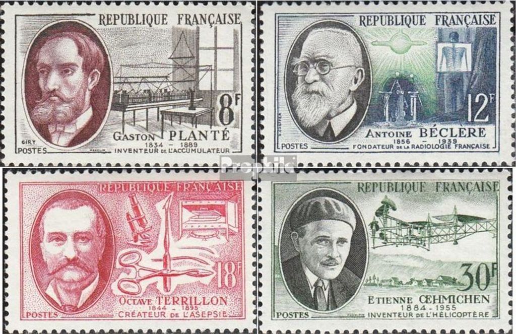 Briefmarken Frankreich 1957 Mi 1124-1127 (kompl.Ausg.) postfrisch Erfinder