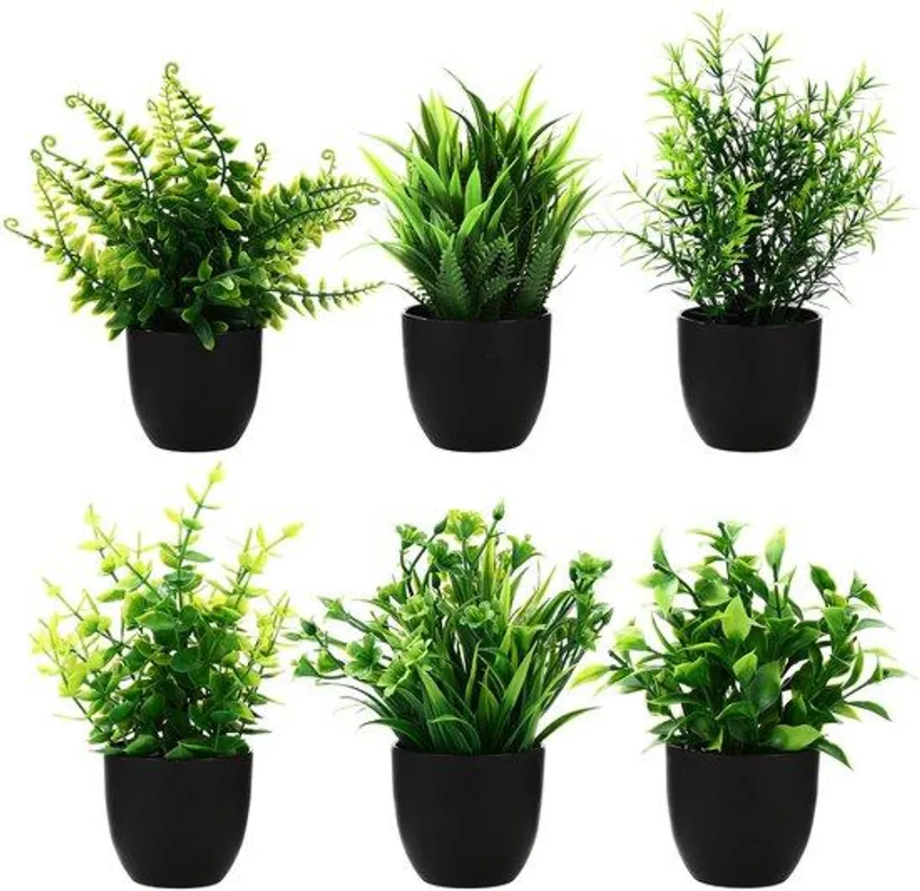 Plantes artificielles pour bureau et salle de bains lot de 6 pièces