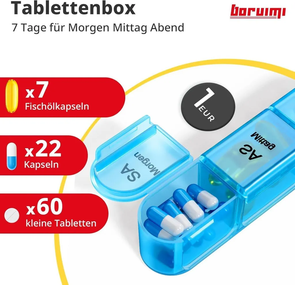 Pilulier 7 jours 3 compartiments : boîte à médicaments petit format - 3
