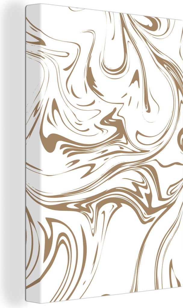 OneMillionCanvasses - Leinwandbilder - 90x140 cm, Marmor - Braun - Weiß, Wandbilder Kunstdruck Wanddekoration - Foto auf Leinwand - Gemälde auf...