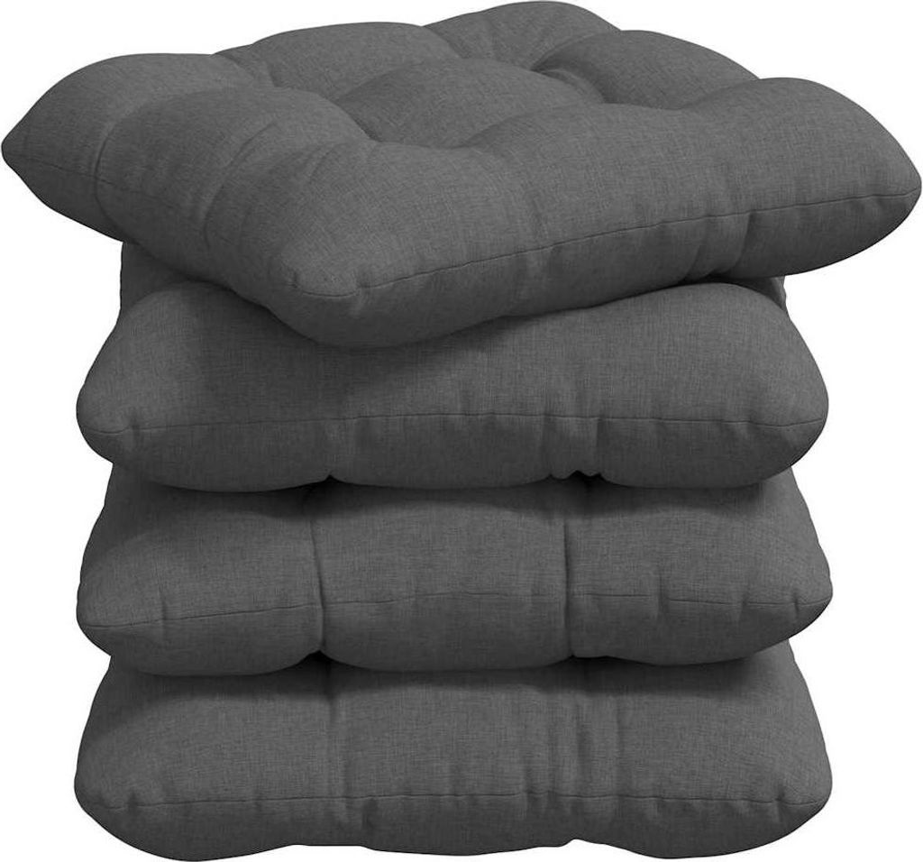vidaXL Sitzkissen 4 pcs Dunkelgrau 45 x 45 x 12 cm Stoff