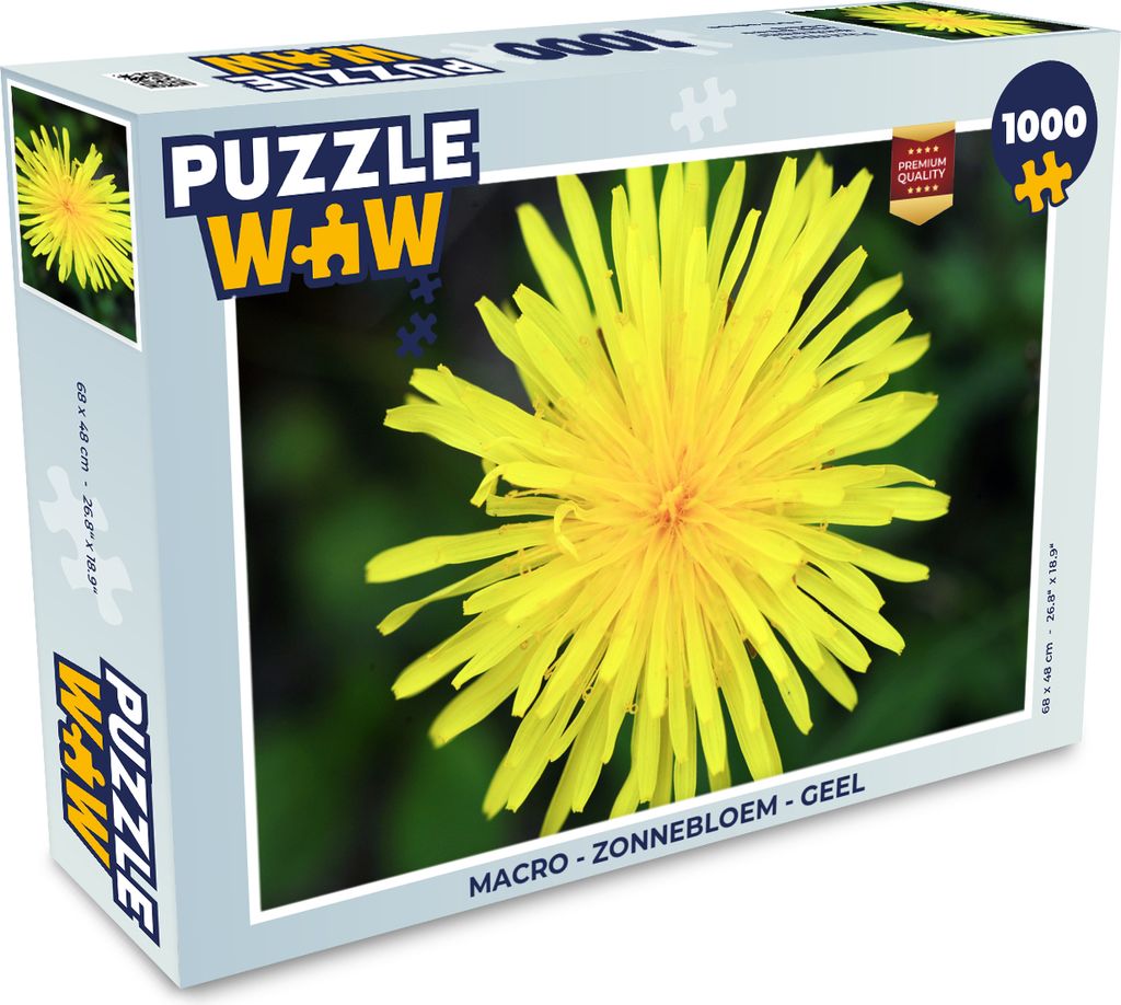 MuchoWow Puzzle 1000 Teile Makro - Sonnenblume - Gelb - Erwachsene - Rätsel