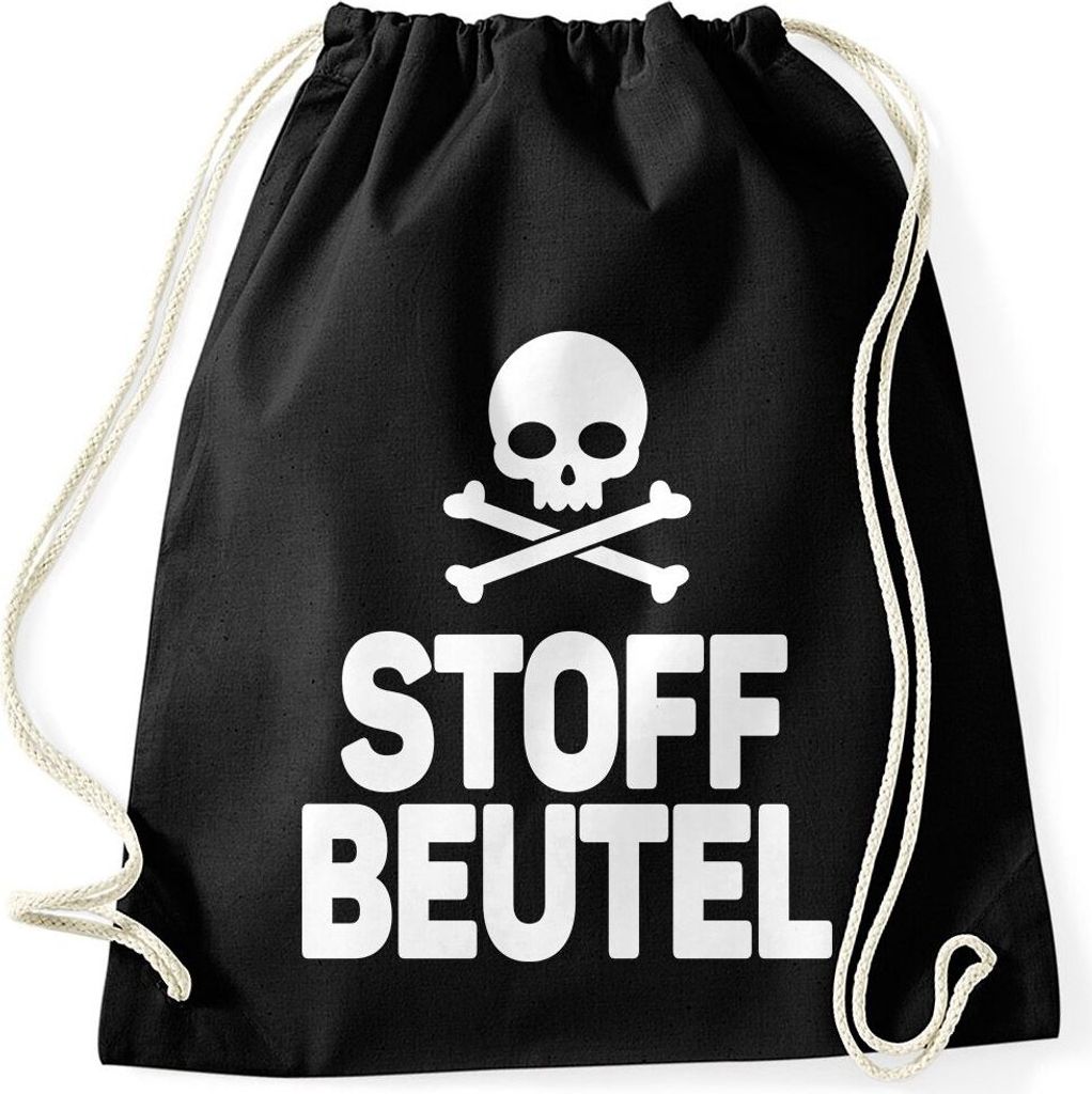 Turnbeutel Lustiger Spruch Stoff Beutel Gymbag Moonworks schwarz unisize