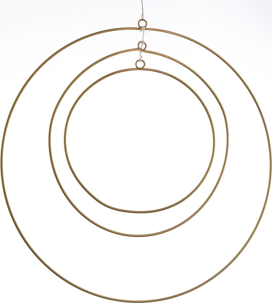 Dekoringe - Metallringe mit Aufhängeösen - für DIY/zum Basteln - D: 50/40/30cm - gold - 3er Set