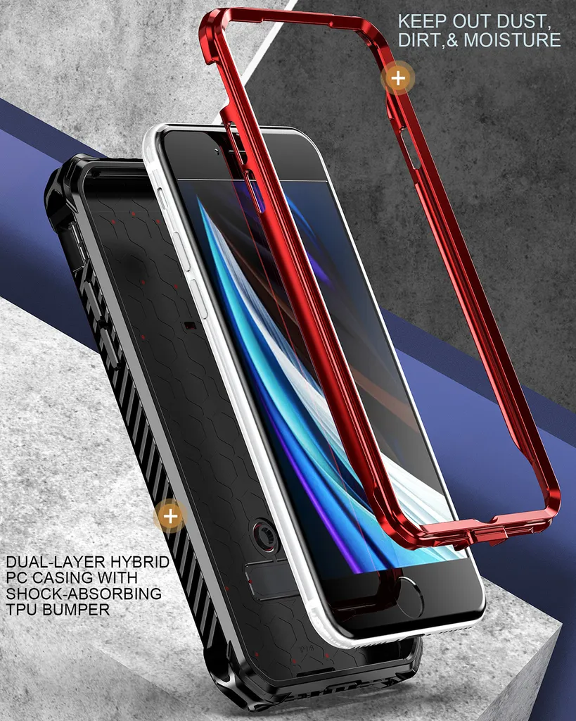 Cover MagSafe iPhone 8/SE 2022 Rossa con Stand Magnetico Integrato - 4