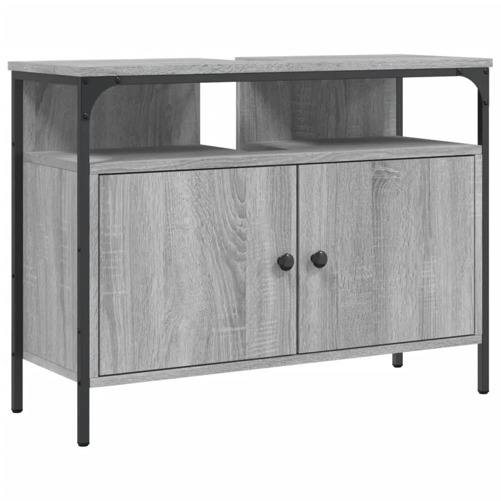 Mobile Lavabo Bagno Grigio Sonoma 80x30x60 cm SYFAX - Arredo Salvaspazio - 1