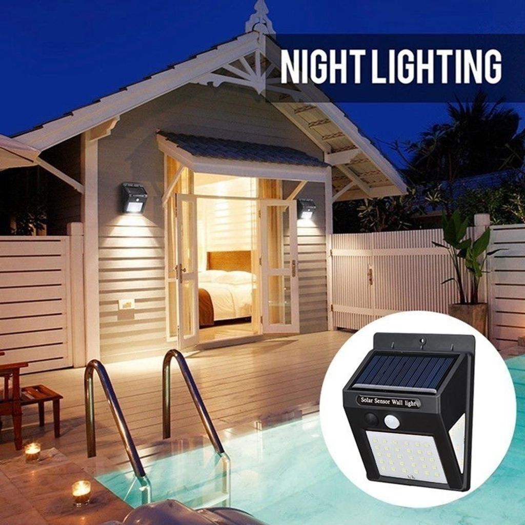 Solar-Wandleuchte, 40 LED Motion Sensor Garden Outdoor Security Waterproof Light