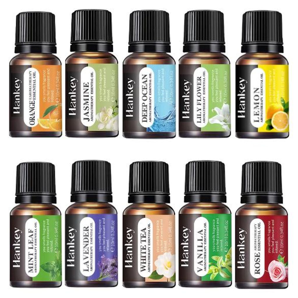 Set di 10 oli essenziali con diverse profumazioni naturali Immagine del prodotto 