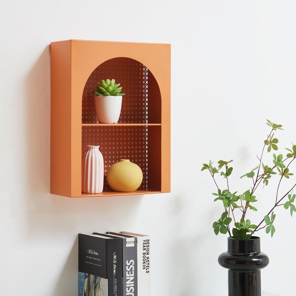 Wandregal 'Jäller' Metall 40 x 30 x 13 cm Orange