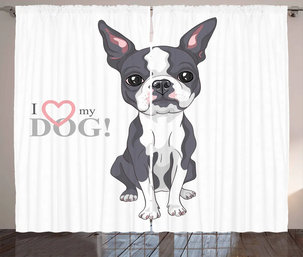 Tenda Boston Terrier ABAKUHAUS 280x175 cm - Tessuto Rustico Grigio Corallo