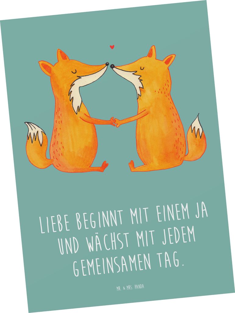 Mr. & Mrs. Panda Grußkarte Hochzeit Liebe - Meeresbrise - Geschenk, bildkarte, wundervolle Augenblicke, Geschenke, Kunstkarten, Design, Heiraten, ...
