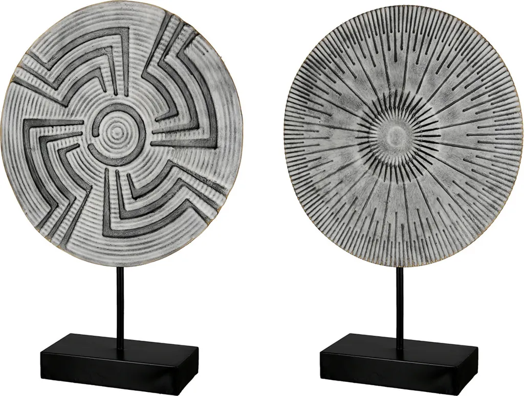 Sculpture de Table Zagora en Métal Gris 30x43cm - Décoration Gilde x2