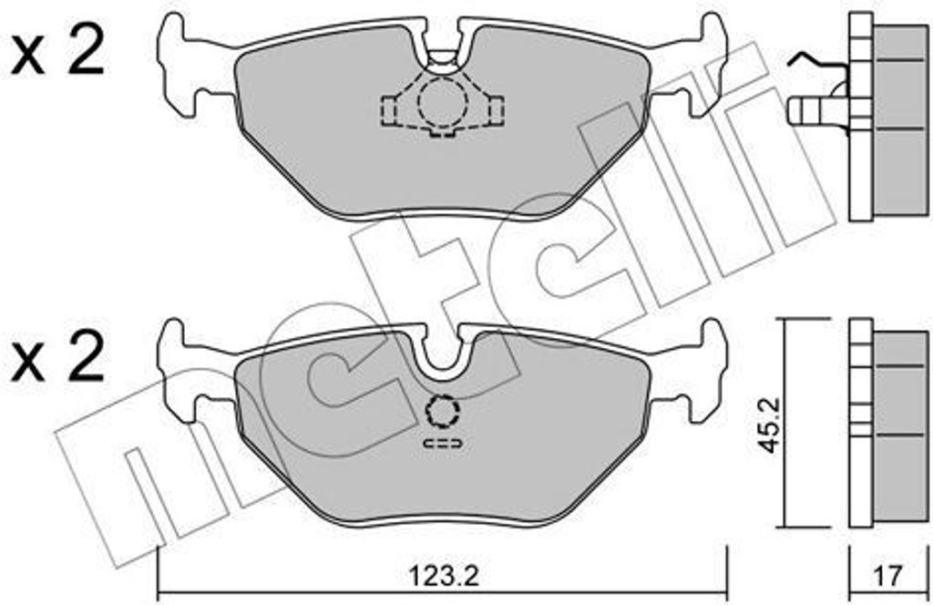 METELLI Bremsbeläge Satz Hinten Bremsklötze für BMW 3 Limousine (E36) 22-0125-0