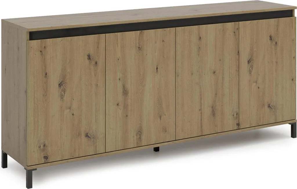 Grand Buffet de Salon en Chêne Marron 184 cm - Buffet Basiano Design