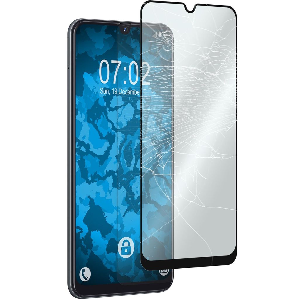 1er-Pack PhoneNatic Glas-Folie klar full-screen schwarz kompatibel mit Samsung Galaxy A50 - Panzerglas für Galaxy A50