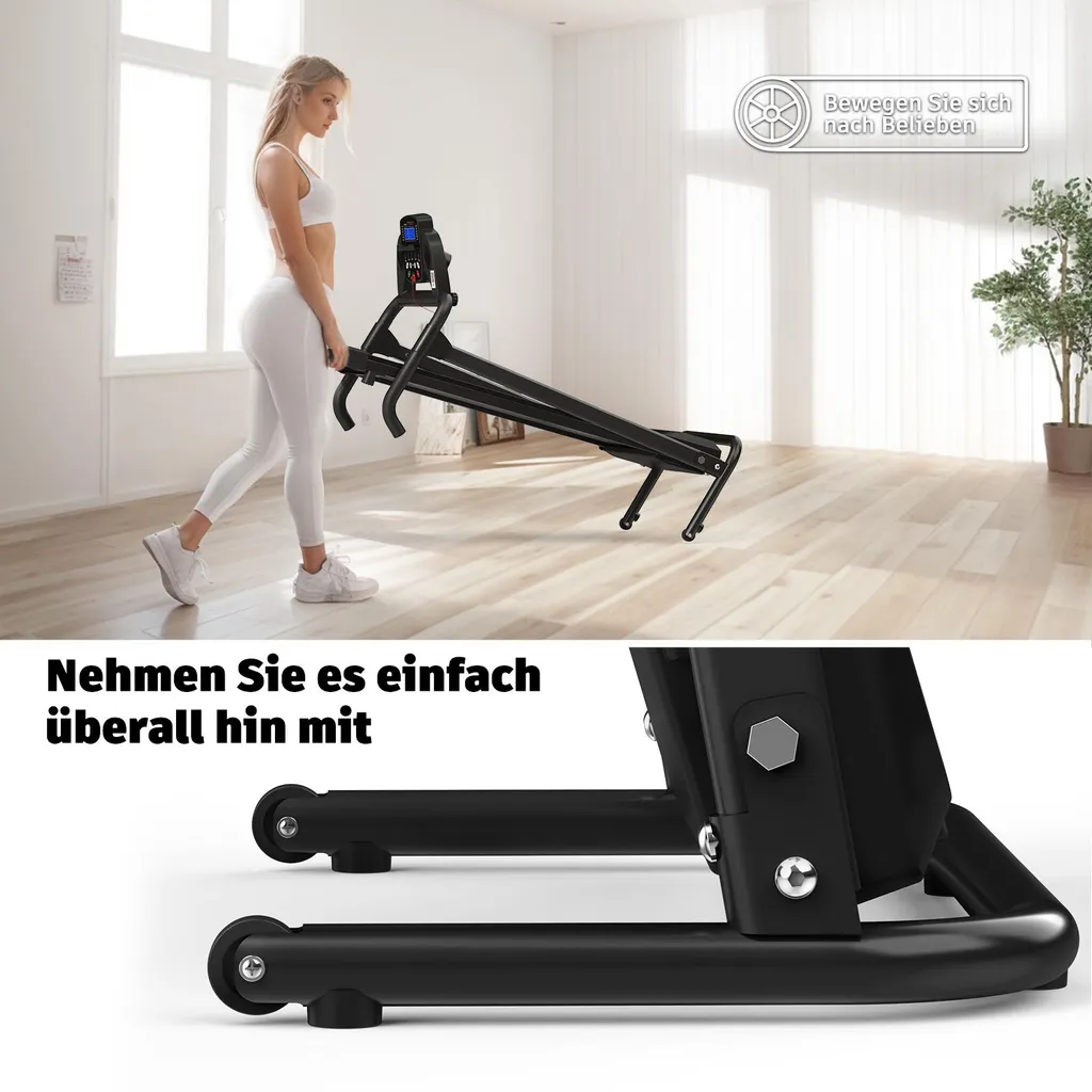 AIORBER Tapis de Course Pliable 2 en 1 Walking Pad avec App et Support