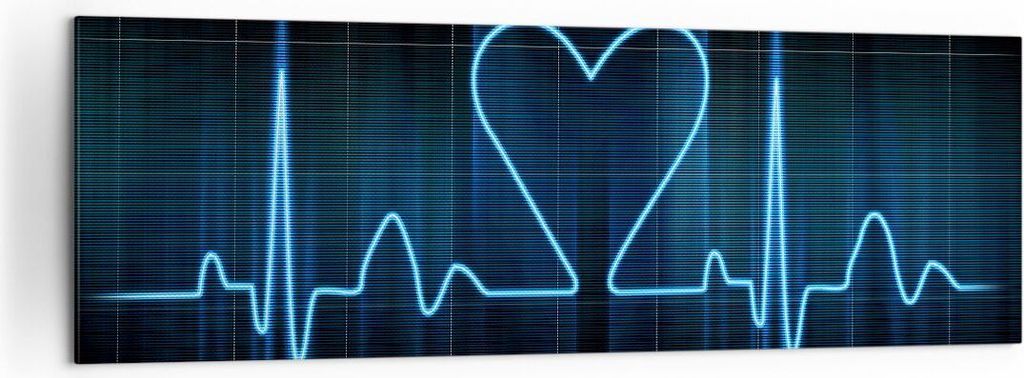 Bild auf Leinwand - Leinwandbild - Grafik herz kardiologie - 160x50cm - Wand Bild - Wanddeko - Leinwanddruck - Bilder - Kunstdruck - Wanddekoration...