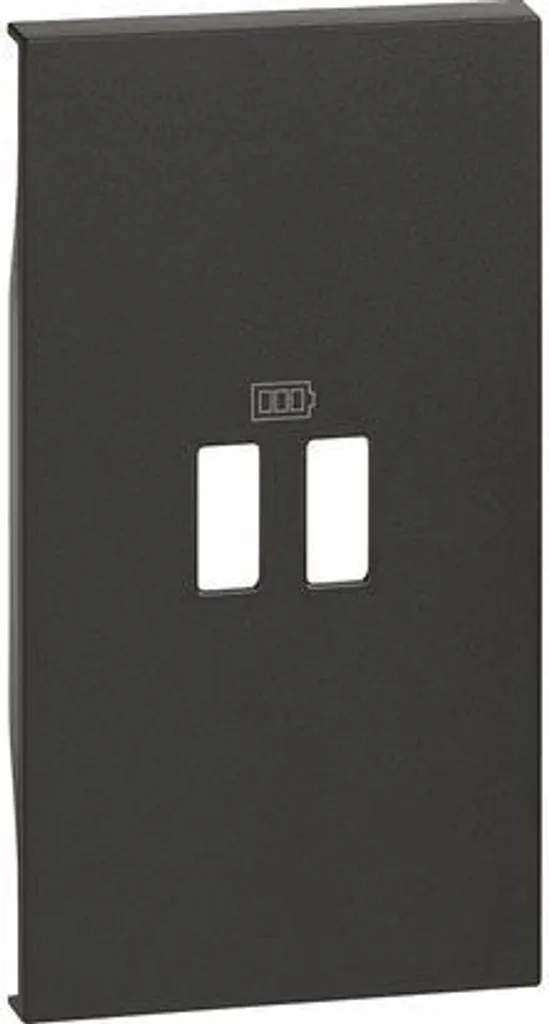 Bticino Living Now KG12C Housse Chargeur USB 2 Modules Noir Intense