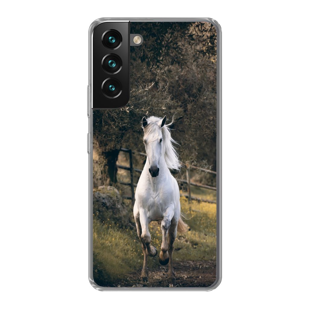 MuchoWow Handyhülle Schutzhülle Hülle für Samsung Galaxy S22 Pferd - Natur - Schlamm Silikon Softcase Handy Hülle - Mobiltelefonhülle